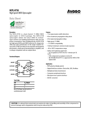 HCPL-0738 Datasheet PDF Avago Technologies