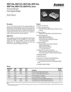 HDSP-5623 Datasheet PDF Avago Technologies