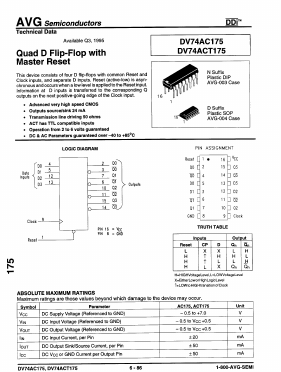 DV74AC175N Datasheet PDF AVG Semiconductors=>HITEK