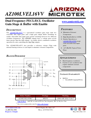 AZ100LVEL16VV Datasheet PDF Arizona Microtek, Inc