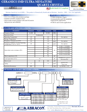 ABM11-27.000MHZ-B7G-T Datasheet PDF Abracon Corporation