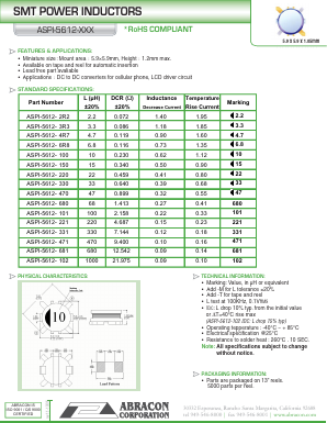 ASPI-5612-221 Datasheet PDF Abracon Corporation