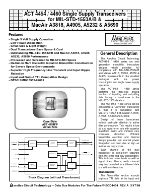 5962-92061HZX Datasheet PDF Aeroflex Corporation