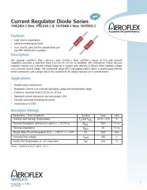 1N5290-1 Datasheet PDF Aeroflex Corporation