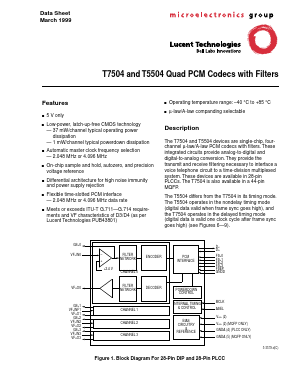 T5504-ML-TR Datasheet PDF Agere -> LSI Corporation