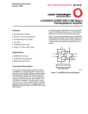 LG1628BXA Datasheet PDF Agere -> LSI Corporation