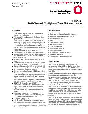TTSI2K32T3BAL Datasheet PDF Agere -> LSI Corporation