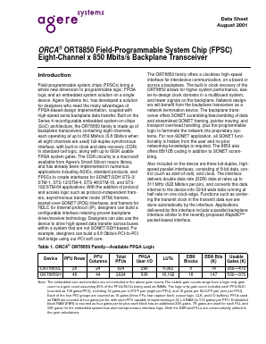 ORT8850L-3BA352 Datasheet PDF Agere -> LSI Corporation