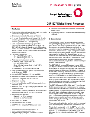 DSP1627 Datasheet PDF Agere -> LSI Corporation