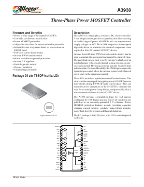 A3938 Datasheet PDF Allegro MicroSystems