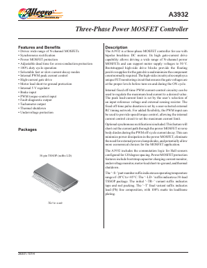 A3932 Datasheet PDF Allegro MicroSystems