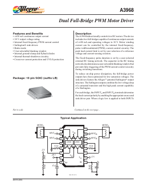 A3968 Datasheet PDF Allegro MicroSystems