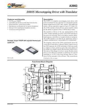 A3983 Datasheet PDF Allegro MicroSystems