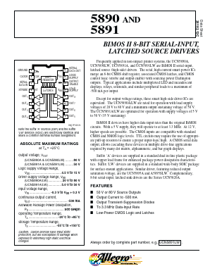 UCN5890LW Datasheet PDF Allegro MicroSystems