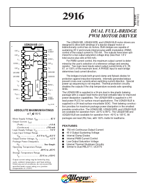 UDN2916EB-T Datasheet PDF Allegro MicroSystems