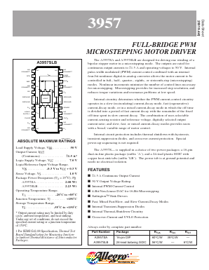 A3957 Datasheet PDF Allegro MicroSystems