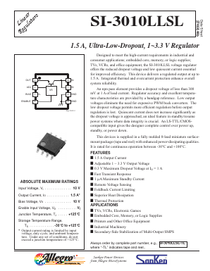 SI-3010LLSL-TL Datasheet PDF Allegro MicroSystems