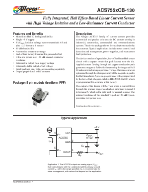 ACS755XCB-130 Datasheet PDF Allegro MicroSystems