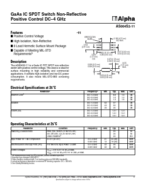 AS004S2-11 Datasheet PDF Alpha Industries