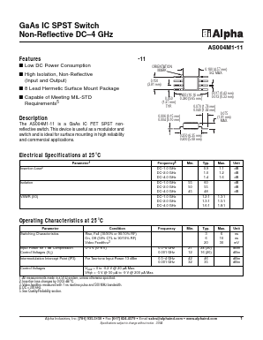 AS004M1-11 Datasheet PDF Alpha Industries