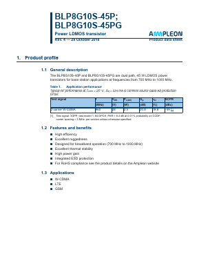 BLP8G10S-45PG Datasheet PDF Ampleon