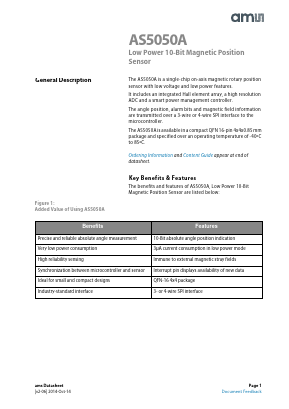 AS5050A Datasheet PDF austriamicrosystems AG