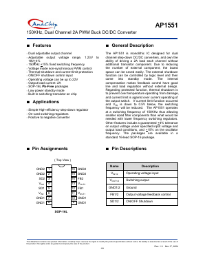 AP1551SA Datasheet PDF Anachip Corporation