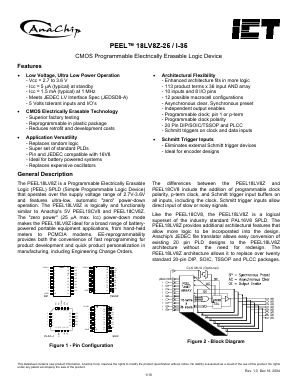 PEEL18LV8ZS-25 Datasheet PDF Anachip Corporation