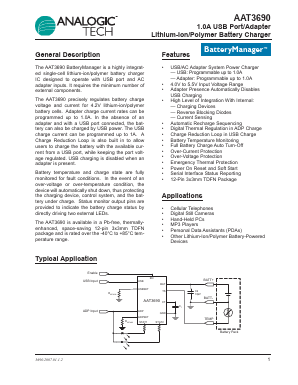 AAT3690IWP-4.2-T1 Datasheet PDF Analog Technology Inc
