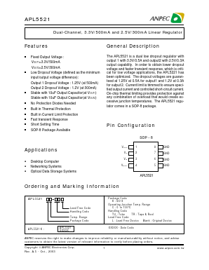 APL5521-KC-TUL Datasheet PDF Anpec Electronics