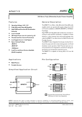 APA0715QBI-TRL Datasheet PDF Anpec Electronics