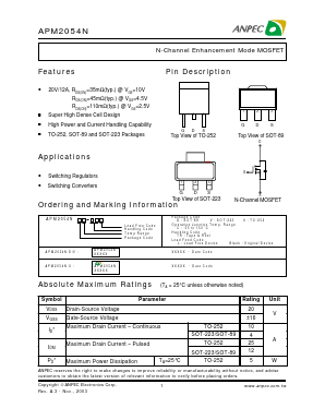 APM2054ND-TRL Datasheet PDF Anpec Electronics