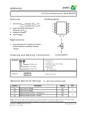 APM4420KC-TR Datasheet PDF Anpec Electronics