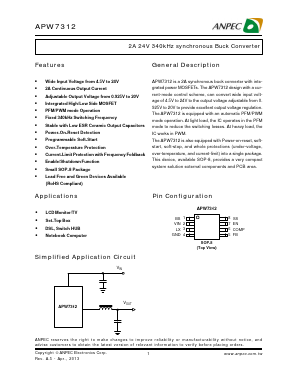 APW7312 Datasheet PDF Anpec Electronics