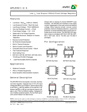 APL5501-19KC-TRL Datasheet PDF Anpec Electronics