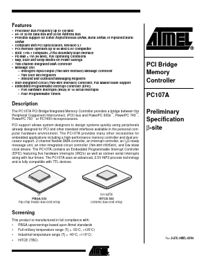 PC107AVGHU100LD Datasheet PDF Atmel Corporation