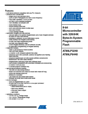 AT89LP6440-20MU Datasheet PDF Atmel Corporation