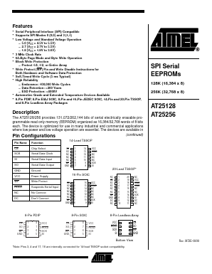 AT25128-10CC-1.8 Datasheet PDF Atmel Corporation