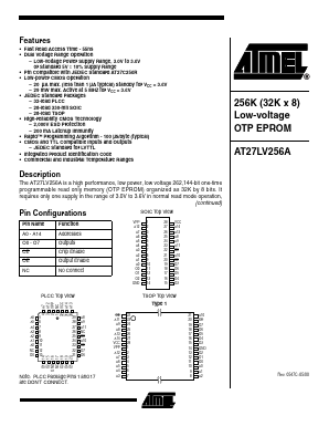 AT27LV256A-70RI Datasheet PDF Atmel Corporation