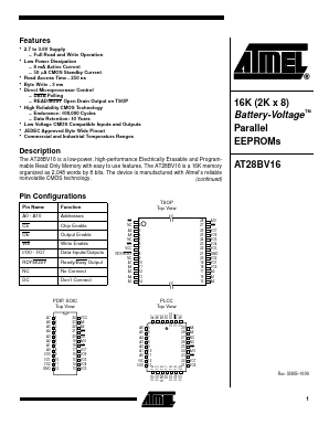 AT28BV16 Datasheet PDF Atmel Corporation