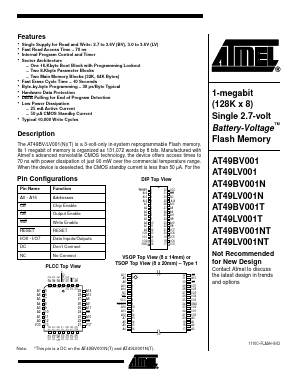 AT49LV001-12JC Datasheet PDF Atmel Corporation