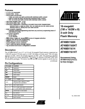 AT49BV1604T-90 Datasheet PDF Atmel Corporation