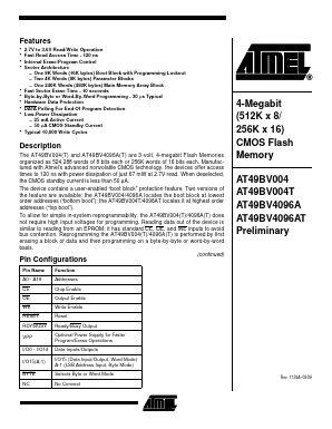 AT49BV4096A Datasheet PDF Atmel Corporation