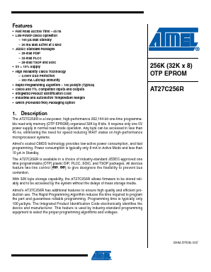 AT27C256R-70RI Datasheet PDF Atmel Corporation