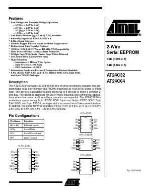 AT24C64-10TI Datasheet PDF Atmel Corporation
