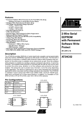 AT34C02 Datasheet PDF Atmel Corporation
