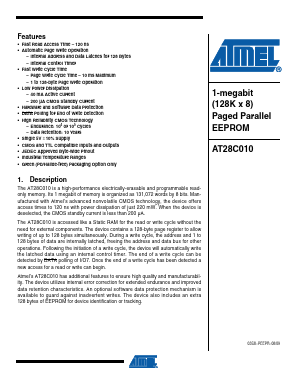 AT28C010-15JU Datasheet PDF Atmel Corporation