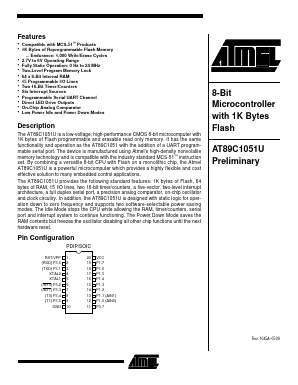 89C1051U Datasheet PDF Atmel Corporation