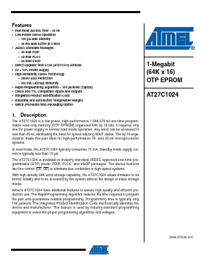AT27C1024-55PI Datasheet PDF Atmel Corporation