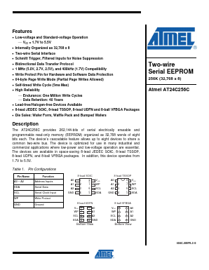 AT24C256C-MAUL Datasheet PDF Atmel Corporation
